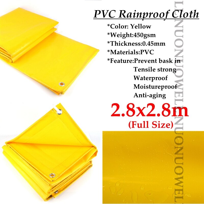 Bâche pare-soleil en PVC jaune, épaisseur 0.45mm, tissu imperméable pour jardin, cour, camion