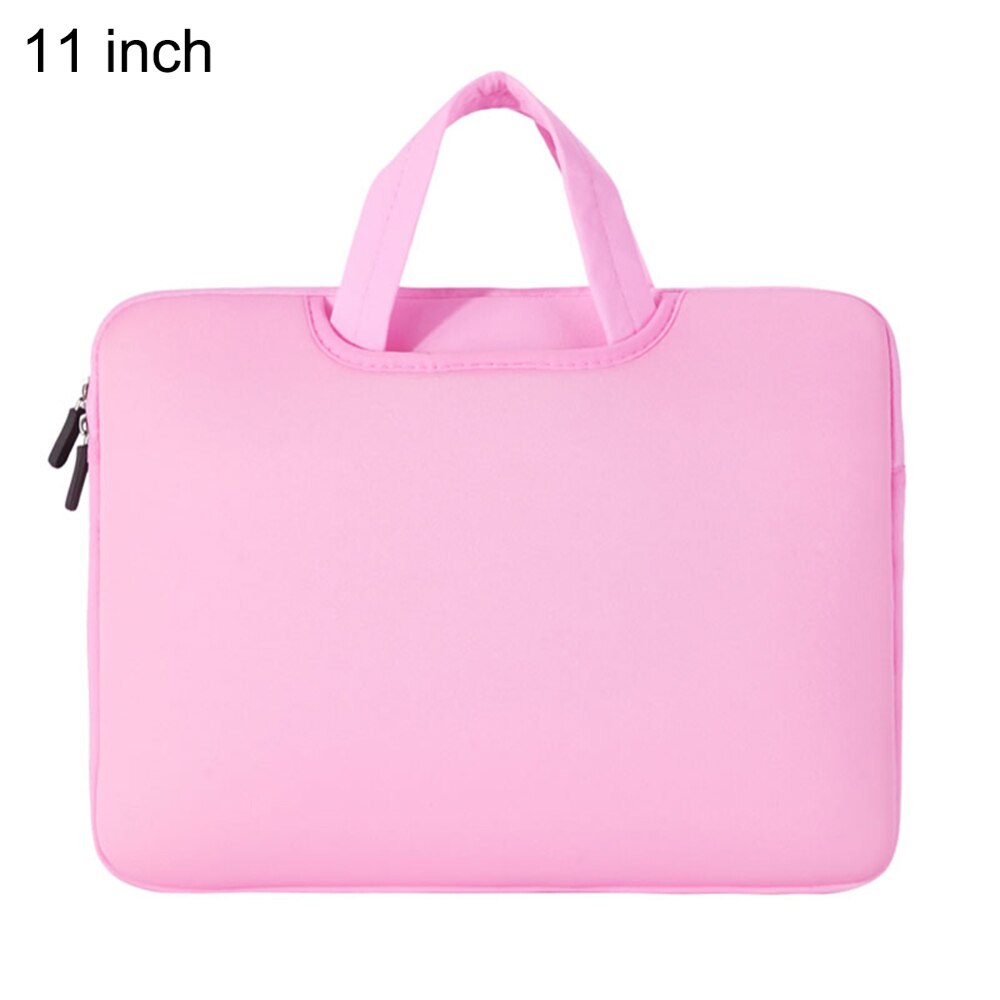 Buiten 11 inch laptoptas beschermhoes nylon voor macbook air pro schokbestendig en slijtvast laptophoes: Roze