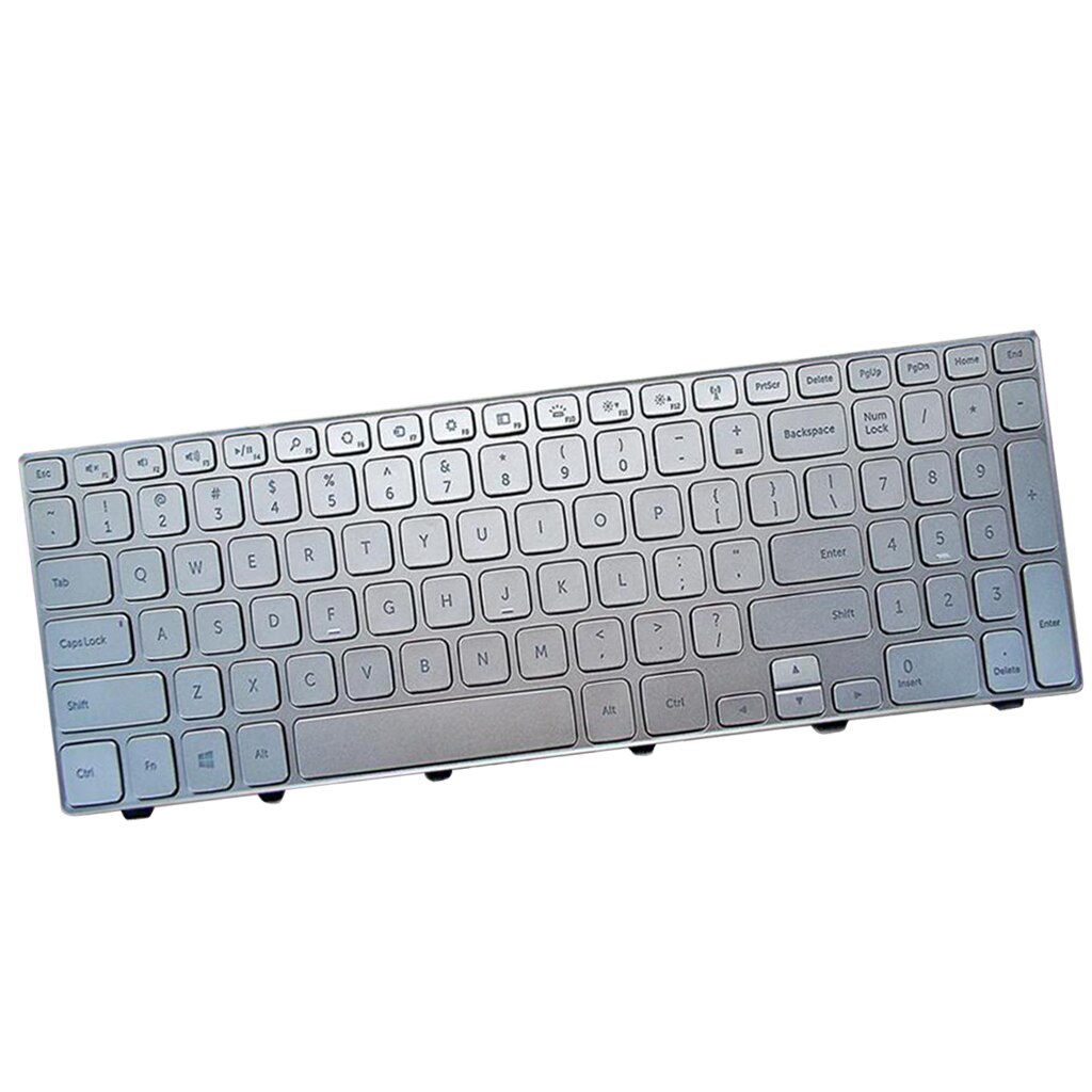 Replacement US English Layout Laptop Keyboard with Backlit/Backlight for Dell Inspiron 15-7000 7537, Silver