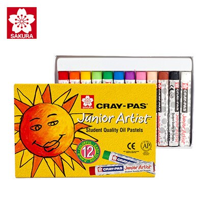 Sakura olie pasteller xep -12/16/25/36/50 cray-pas maleri stick bløde farveblyanter til junior kunstner børn studerende: 12 farver
