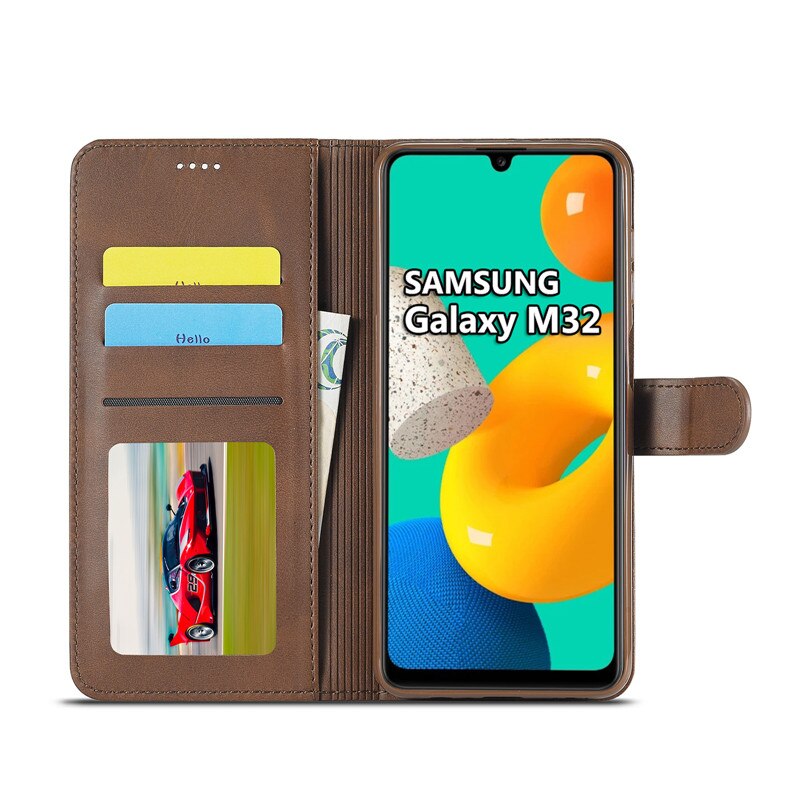 Case Voor Samsung M32 Case Lederen Vintage Telefoon Case Op Samsung Galaxy M32 5G Case Flip Magnetic Wallet Cover voor Samsung M 32