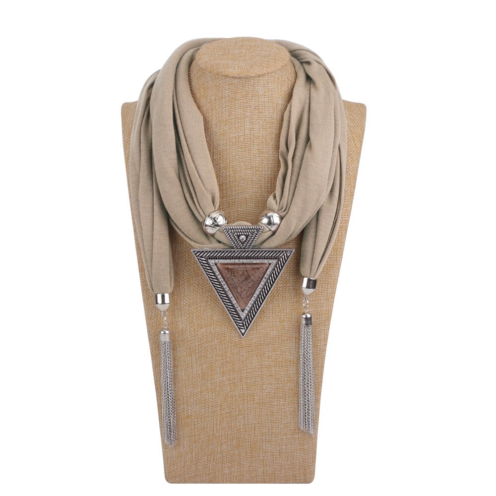 Écharpe à chaîne pour femmes, bijoux à la , collier, écharpe à pendentif, Foulard de tête, Hijab pour femmes, accessoires: Kaki