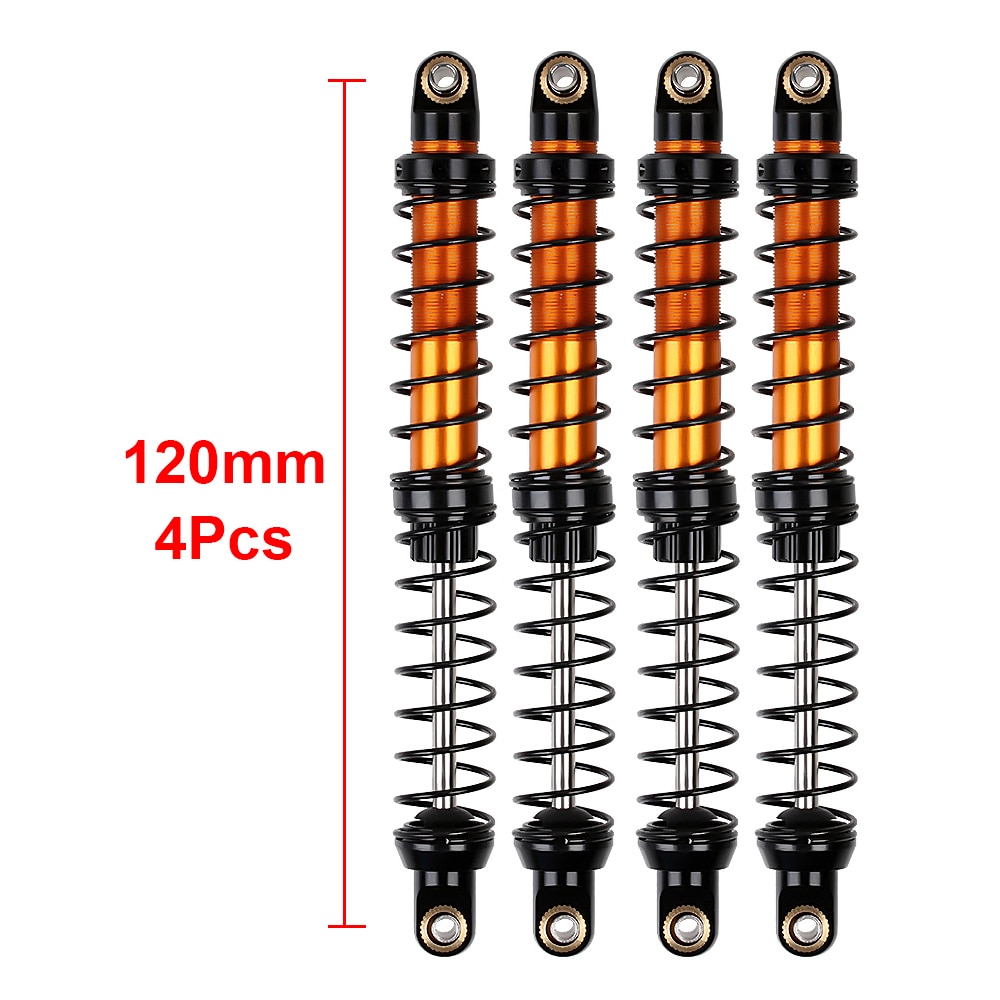 Metallo 70 millimetri 80 millimetri 90 millimetri 100 millimetri 110 millimetri 120 millimetri Olio Ammortizzatore Ammortizzatore per 1/10 RC crawler Auto Assiale SCX10 90046 AXI03007 TRX4 TRX6: Gold 120mm 4pcs