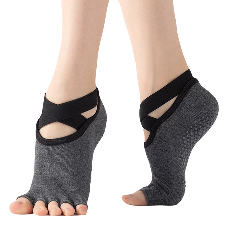 Women Yoga Backless Five Toe Anti-Slip Ankle Pilates Fitness Gym Ladies Sports: E655929