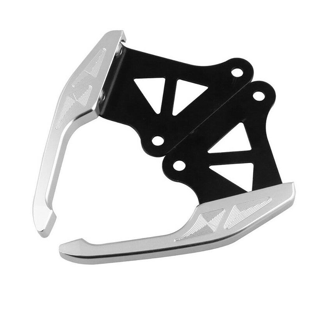 Aluminum Motorcycle Motor Accessories Rear Seat Grab Bars Pillion Passenger Rail Handle for Hond-a Grom MSX 125 13-15: Silver