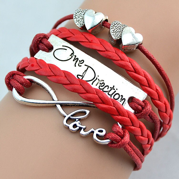 jewelry Chain Girls Heart Charm one direction Bracelets For Women