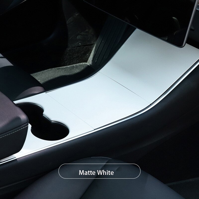 Car Central Control Panel Protective Patch for Tesla Model 3 Central Console Three Patch for Tesla Model 3/Y: Matte white