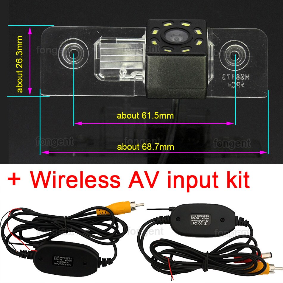 Rear View Backup Omkeren Parking Camera Voor Ford Fiesta St Klassieke Ikon 2002 2003 2004 2005 2006 2007 Auto accessoires: 8led Wireless