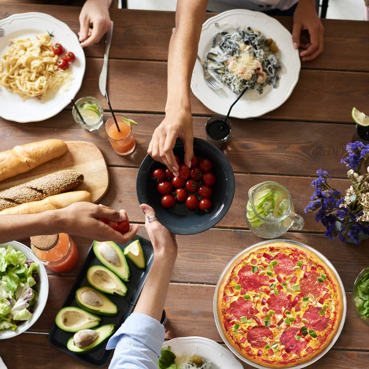 Pizza Baking Pan Pizza Tray 5-10 Inch Aluminum Pizza Pan Round Deep Dish Pizza Plate Oven Tray Nonstick &amp; Healthy Bakeware