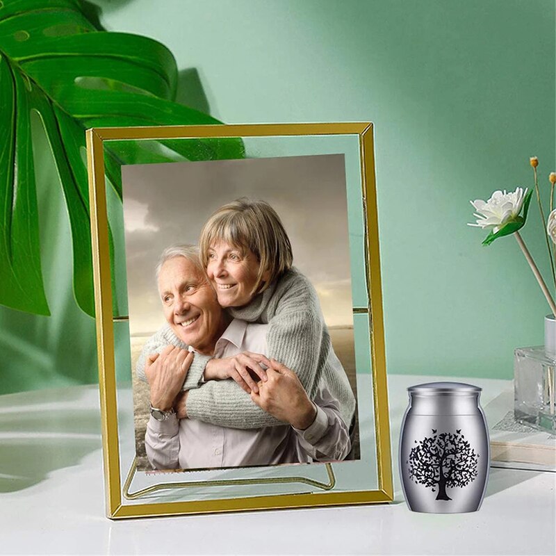 Alta personalizada de dropshipping 25mm/40mm lembrança decorativa do memorial urnas de cremação de aço inoxidável para cinzas do animal de estimação humano