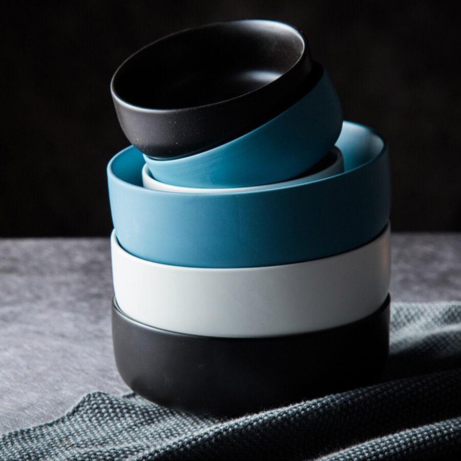 Ceramic Plates with Bowls Set Porcelain Dinnerware Round Dishes and Soup Bowls