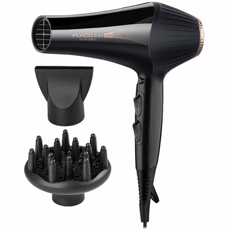 FLYCO 220V Blow Dryer 2200W Electric Hair Dryer Household Strong Power Barber Salon Styling Hairdressing Cold Blow Canister