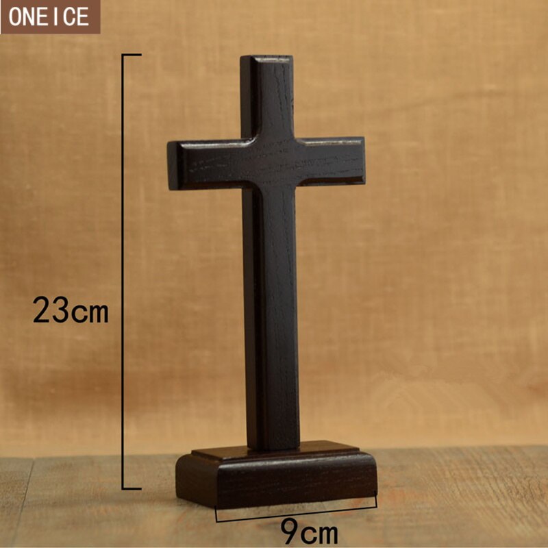 Kerk relikwieën cross Massief houten Jezus Christus decoratieve ornamenten Dual-gebruik afneembare muur opknoping 23cm kruis