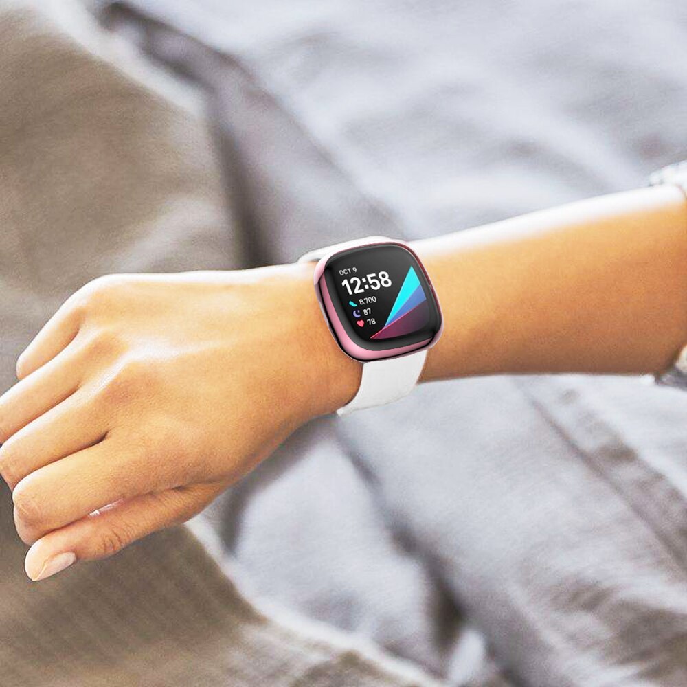 Blødt tpu etui til fitbit versa 3 / fitbit sense vandtæt ur skal cover skærmbeskytter til fitbit versa 3 fuld cover cover