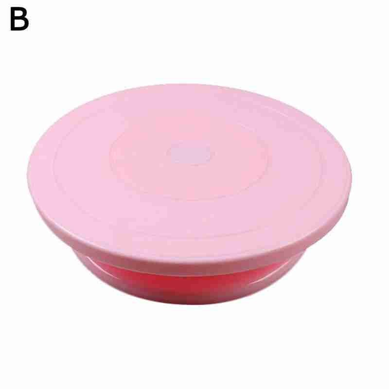 KUYUC 12 inch taart draaitafel, cake decorating gereedschap aluminiumlegering met niet- uitglijdende oppervlak voor cake cupcake decorating benodigdheden (Color : Pink