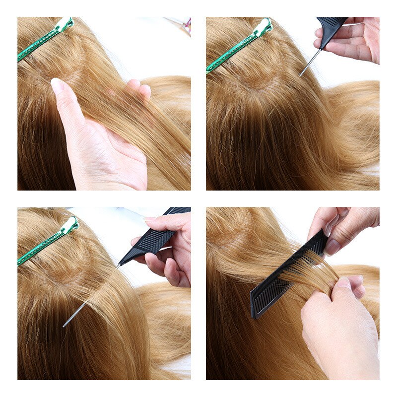 5 Farben Optional Plastik Haar Farbstoff Kamm Heimat Salon Weberei hervorheben Folierung Haar Kamm Bürste lockig Haar Bürste