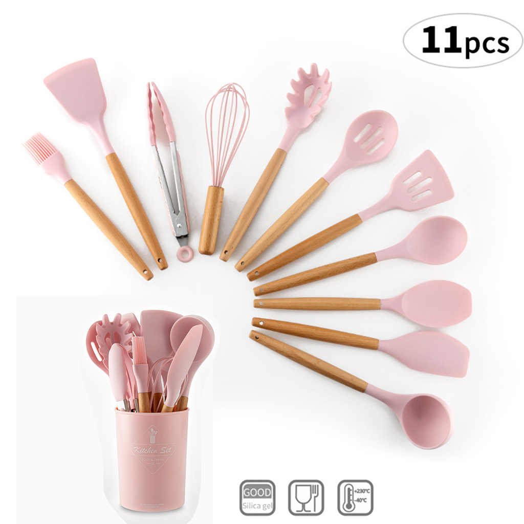 Conjunto de utensilios para cocina de silicona con caja de almacenamiento, espátula, Cucharillas, accesorios de cocina, 9/10/12 Uds.