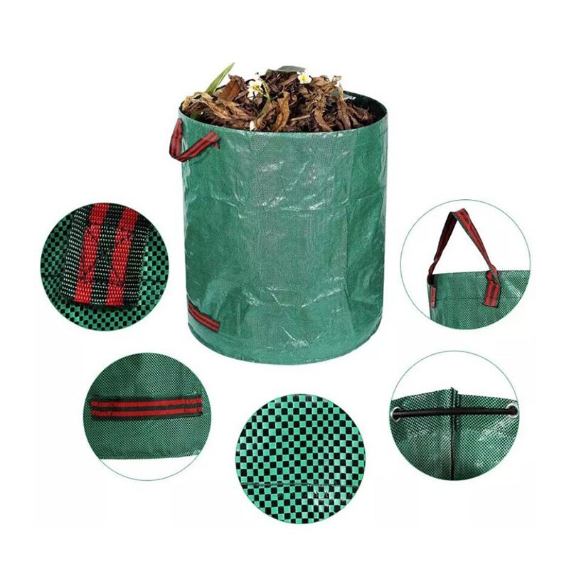 Large Capacity Garden Waste Storage Bag can Reusable Leaf Sack Trash Foldable Garbage Waste Bins Collection Container bins