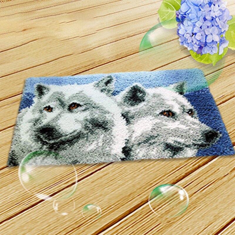 Latch-Hook-Rug Carpet Segment Embroidery Material Package DIY Handcraft Carpet Embroidered Accessories latch-hook-mat Rug Kit