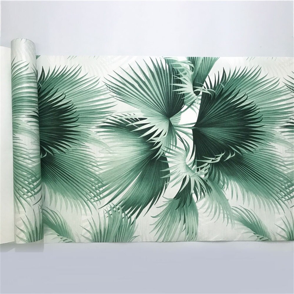 Palm Leaf Pattern Wallpaper Waterproof Wall Stickers PVC Wallpaper Interior decoration kitchen decoration art background