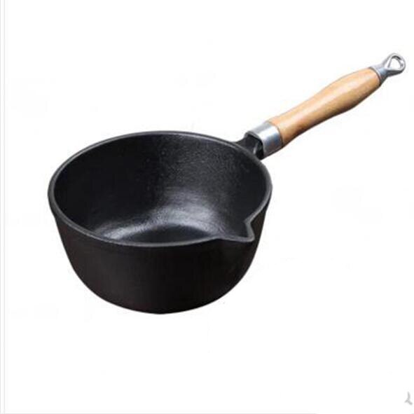 Støbejern mælkekande baby babymad supplement gryde lille jern gryde non-stick fortykkelse flad bund nudelsuppe gryde mælk pot sundhed: Jernpotte