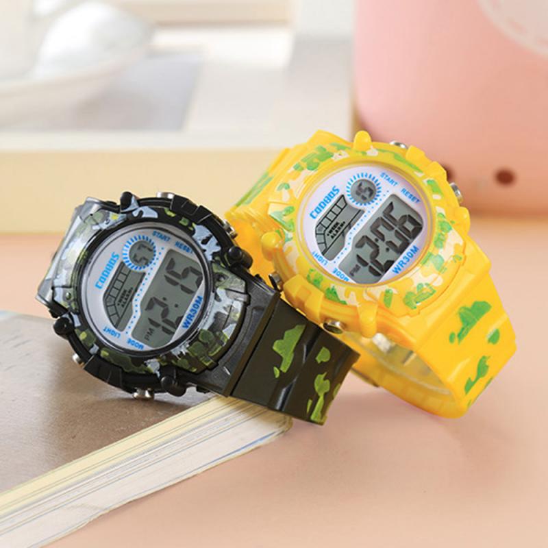 Reloj de correa para niños y niñas, deportivo, resistente al agua, multifunción, LED, Flash Digital colorido,