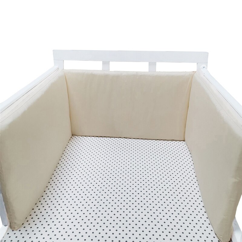 Unisex baby seng krybbe kofanger u-formet aftagelig lynlås bomuld nyfødte kofangere spædbarn sikkert hegn linje bebe barneseng beskytter 2m: No2 200cm