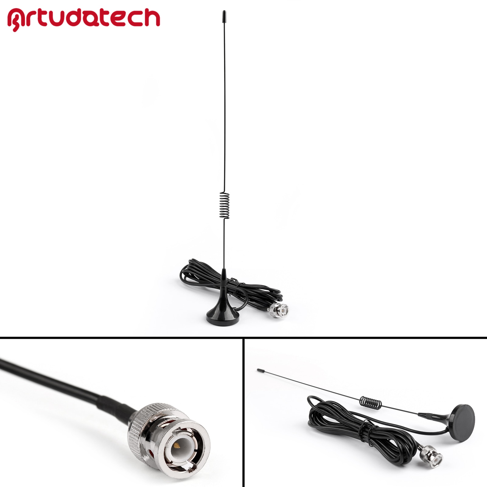 Artudatech 1 pçs UT-102 bnc antena vhf/uhf para kenwood tk100 tk200 para icom IC-V8 IC-V82 IC-U82 antena de rádio