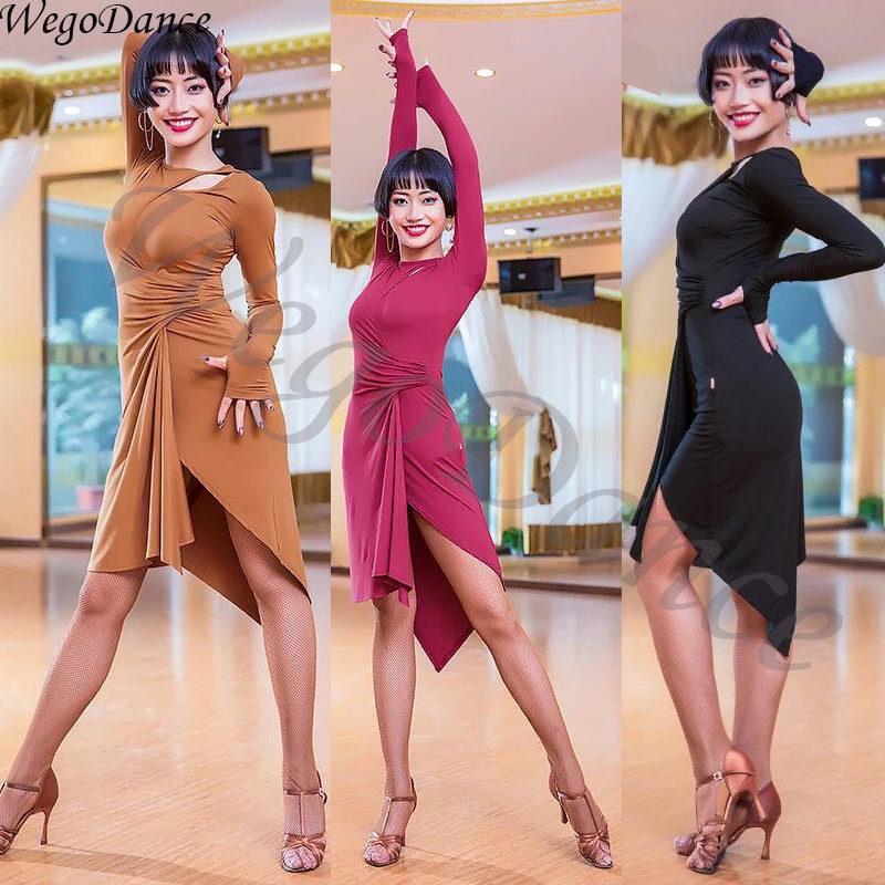 à manches longues robe latine danse professionnelle Blackpool Performance pratique déguisement femme