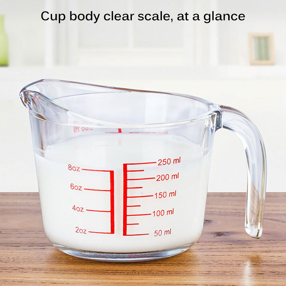 Tempered Glass Measuring Cup With Handle Grip For Liquid Ml And Oz Measurements Measuring Cup Eco-Friendly Measuring Cup