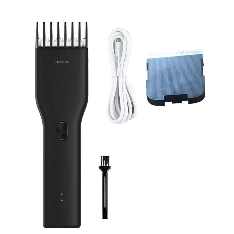 ENCHEN Boost USB Electric Hair Clippers Trimmers For Men Adults Kids Cordless Rechargeable Hair Cutter Machine: Black Set 2