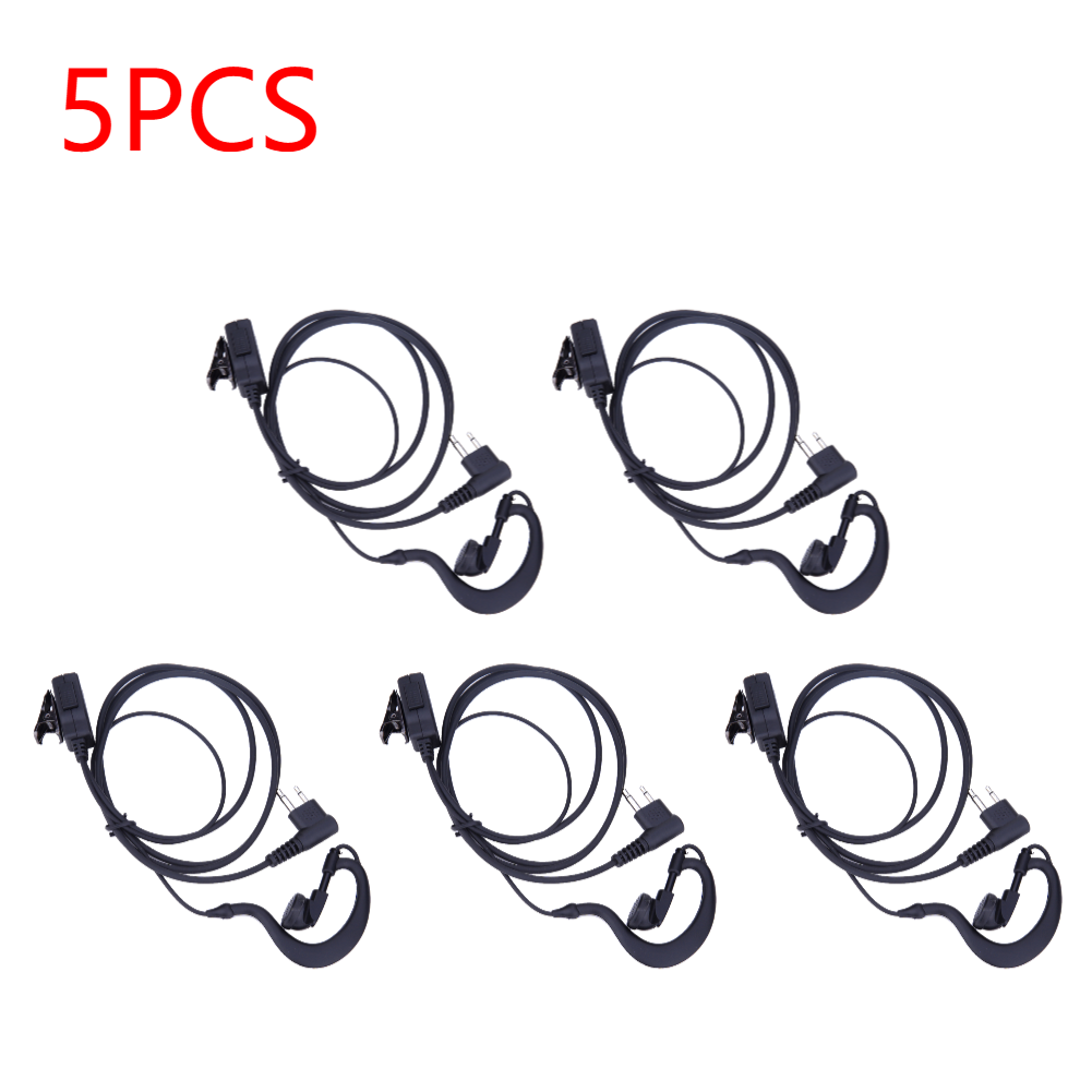 1m Luft schlauch Ohrhörer Headset für Walkie Talkie 2-poliger Ohr haken Ohrhörer Ersatz für Motorola CB Radio CP88 CP040 CP100 CP110: Black