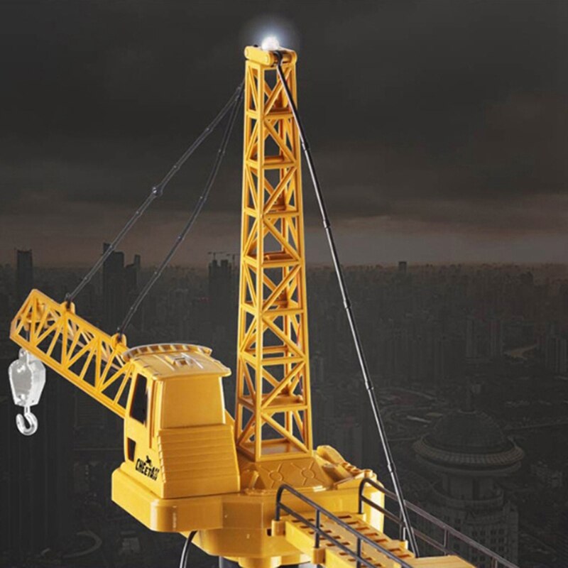 Grúa grande Sitong de juguete con Control remoto inalámbrico para camión con luz, modelo de construcción pesado 80