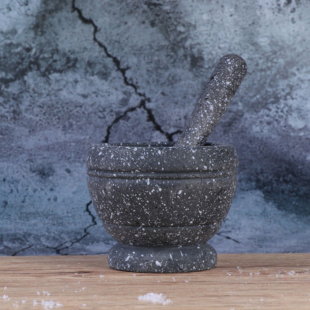 Garlic Masher Garlic Jar Garlic Bowl Mashing Medicine Jar Household Multifunctional Wood Mortar & Pestle Kitchen Gadget