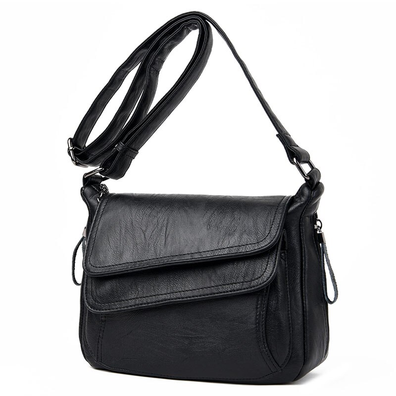 Kavard Women Leather Handbags Style Women Bag sac a main Luxury Handbags Women Bags Small Handbag tend Sling: Black