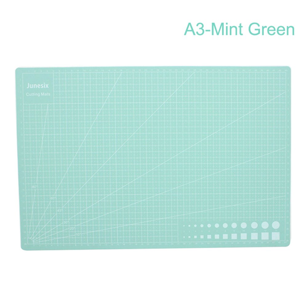 A3 A4 PVC Self Healing Cutting Mat Craft Quilting Grid Lines Printed Board: A3 Mint Green
