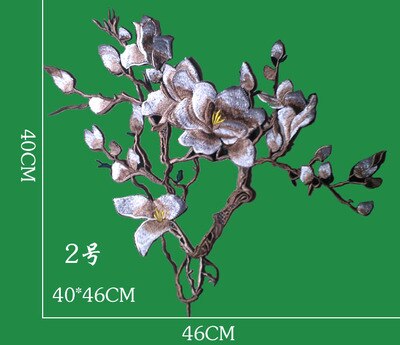 Blonder patch luksuriøs cheongsam formel kjole applikation organza 3d broderi magnolia blomster blonder stof  rs791: Et design 2 beige 2 stk