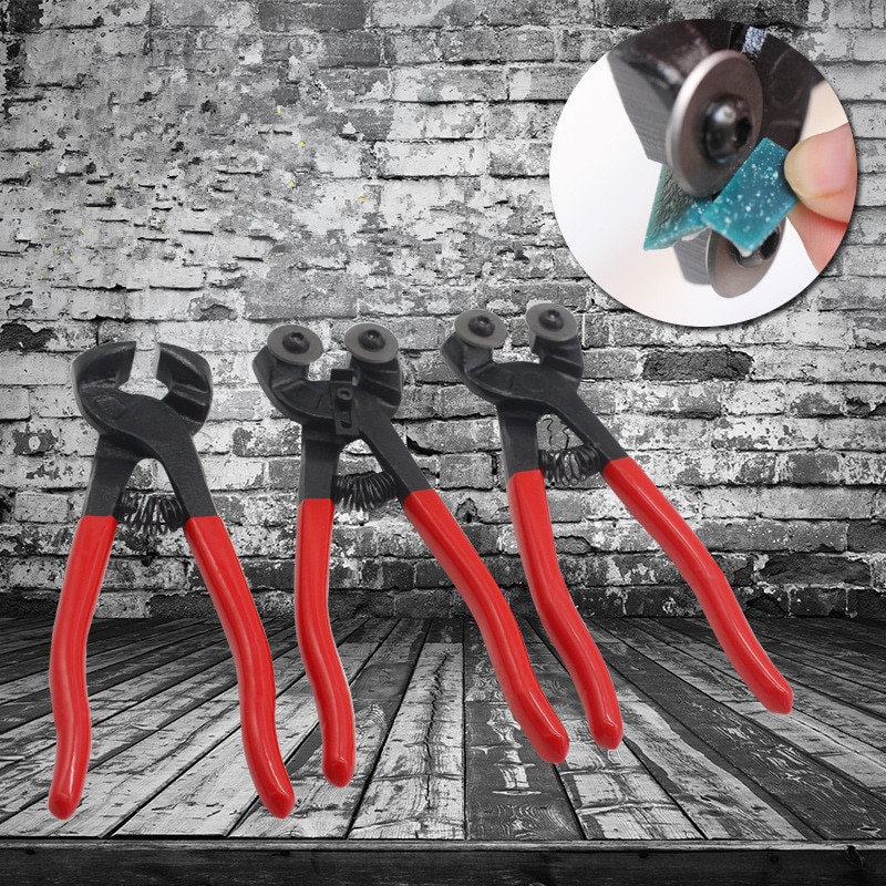 DIY Mosaic Block Ceramic Tile Cutter Tool Two Round Wheels Cutter Flat Pliers Glass Cutter DIY Crafts Materials Wire Peeler