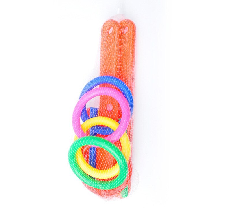 1 sæt plast ring kaste hylse sjove børn udendørs sport hoop ring kaste quoits legetøj cross haven spil pool til børn