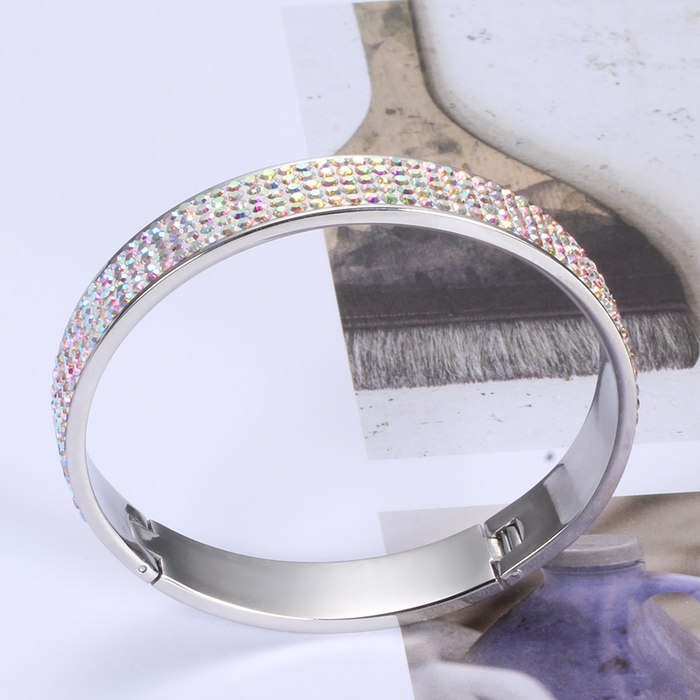 Prijs Ab Kleur Kristal Vrouwen Armbanden Custom Sieraden Rvs Sieraden Armbanden Met Kristallen