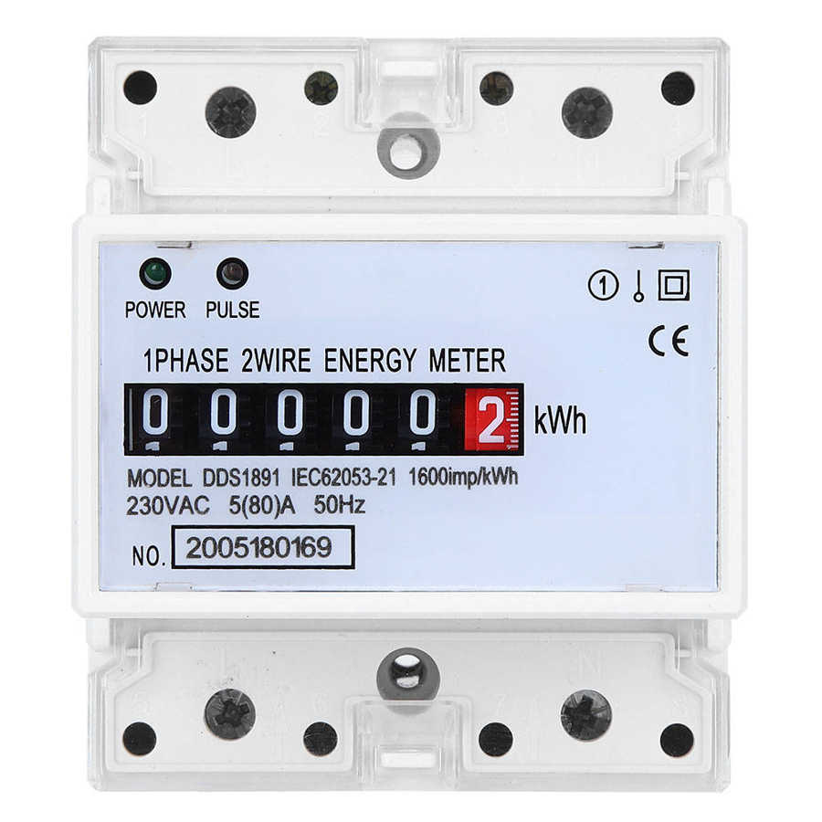 Single Phase Meter DDS1891 High Accuracy 4P LCD Electricity Rail Energy Meters 50Hz 230V