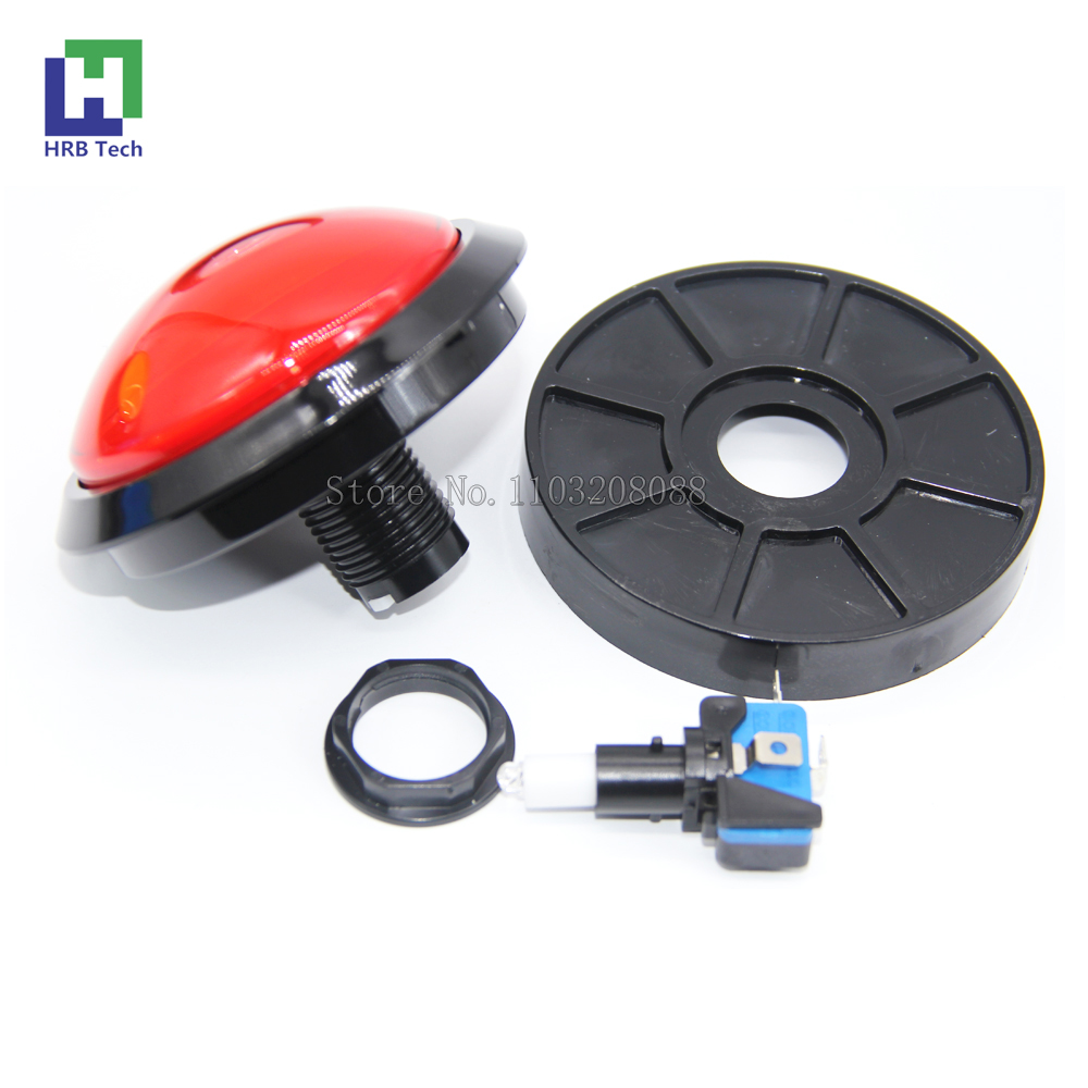 100Mm Grote Ronde Drukknop Led Verlicht Met Microschakelaar Voor Diy Arcade Game Machine Onderdelen 5/12V Grote Dome Lichtschakelaar