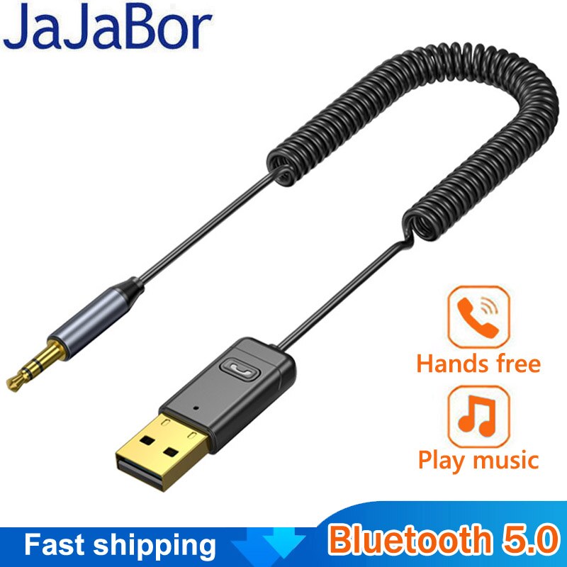 JaJaBor USB Auto kabellos Audio- Adapter Empfänger Lautsprecher Audio- Absender Bluetooth-kompatibel 5,0 3,5mm AUX Wagen Bausatz