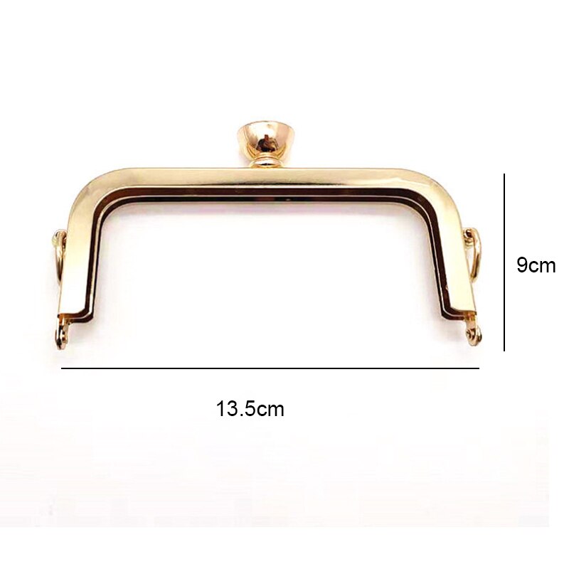 Vintage metal pung stel 14.8cm vintage kvinder clutch taske kys lås lås med håndtag diy hardware tilbehør: Rektangulært håndtag