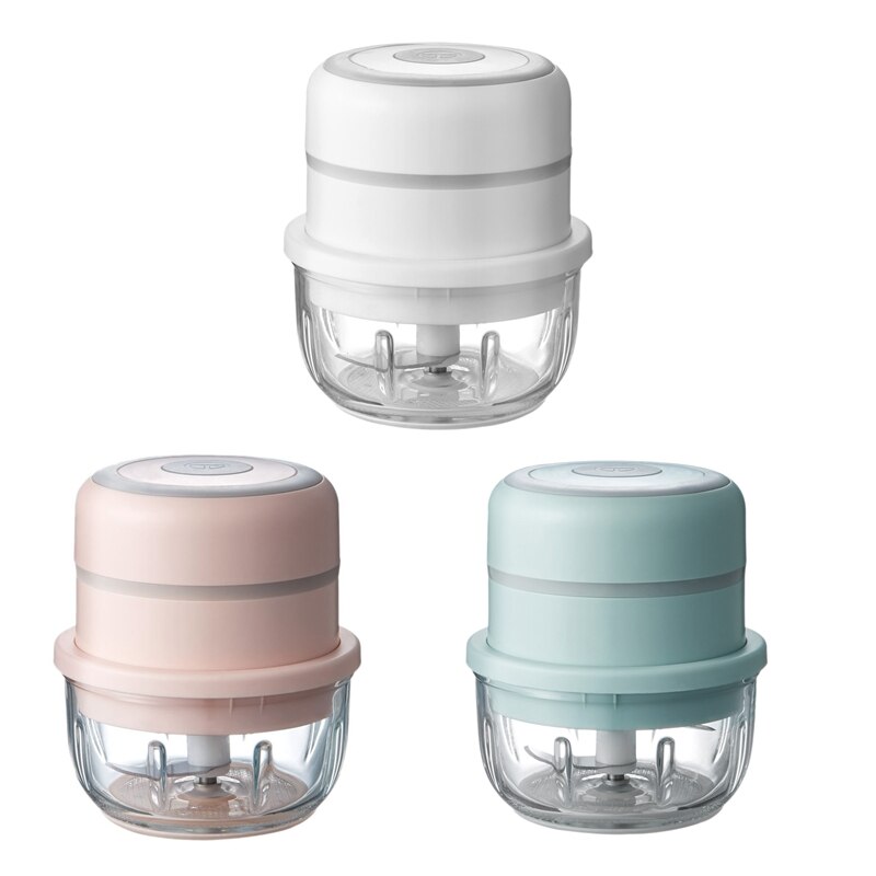 Cordless Electric Mini Food Slicer 150ML,Gl Bowl for Meat Vegetable