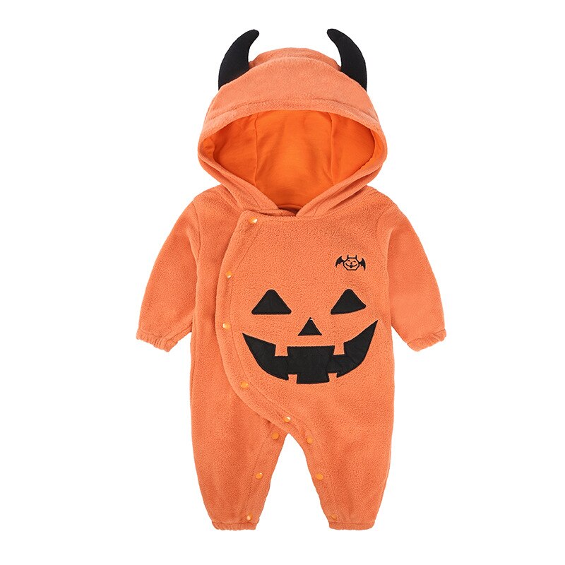 Guardkingdom-peleles de manga larga para bebés, disfraz de calabaza para Halloween, mono con capucha para gatear, ropa infantil de otoño: 24 meses