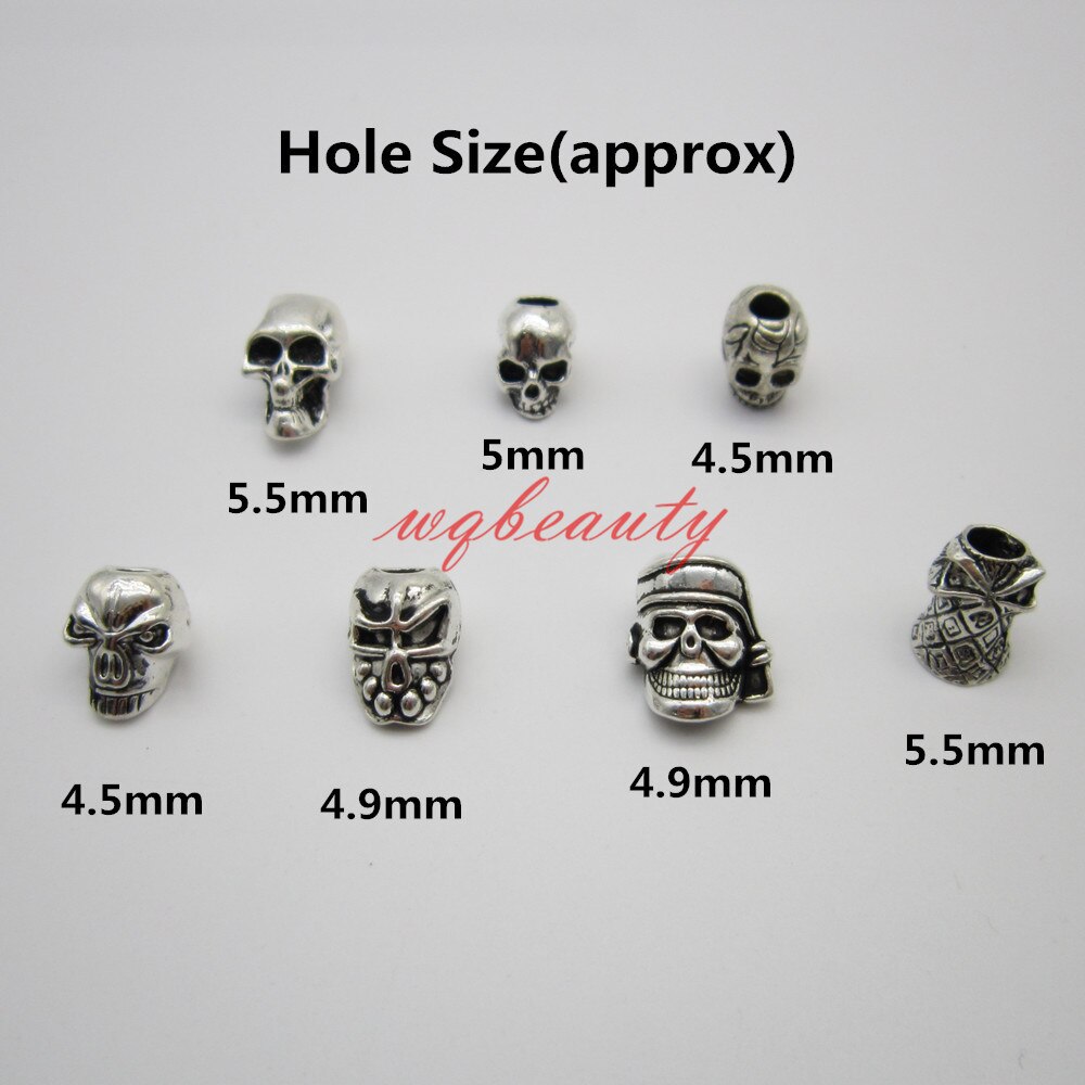 2pcs-7pcs skull styles viking hair braid dread dreadlock beard beads tube rings approx 4.5-5.5mm hole for hair accessories