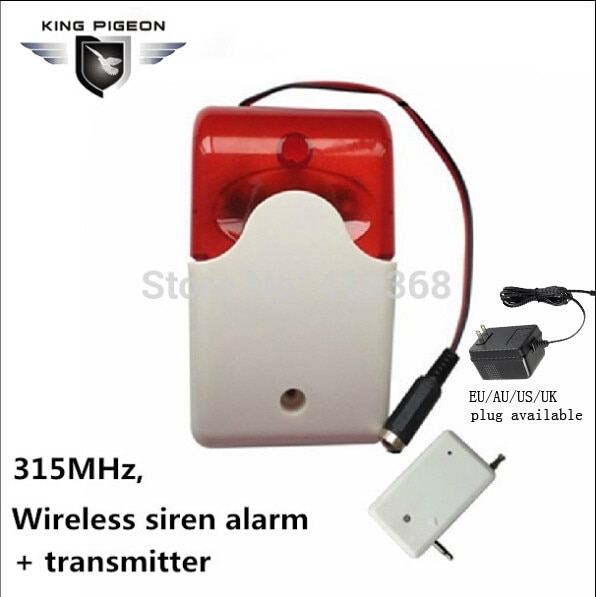 315 mhz trådløs sirene alarm gsm med stroble flash lys 12v hjemme sikkerhed alarmsystem strobe sirene (sr -60a)