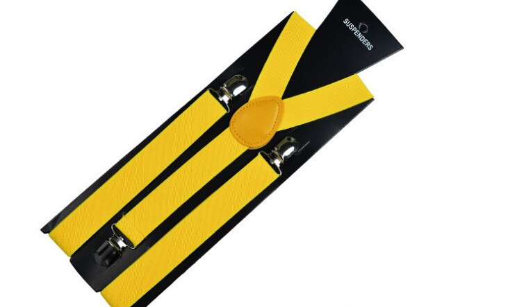 Adjustable Elasticated Adult Suspender Straps Unisex Women Men Y Shape Elastic Clip-on Suspenders 3 Clip Pants Braces: Yellow