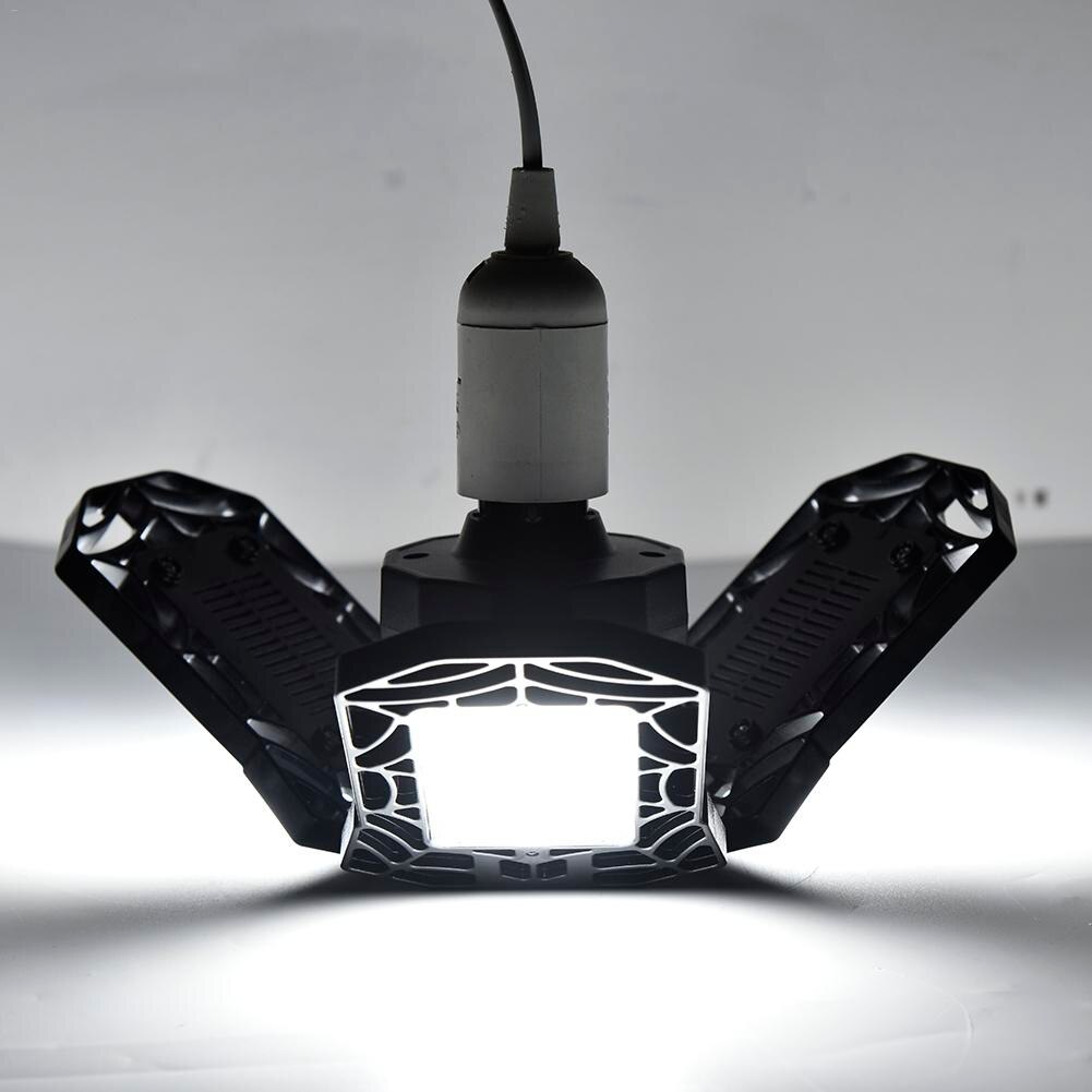 60w/6000lm ledet garasjelys deformerbar trebladet sammenleggbar lampe vanntett lampe til gymsaler stadier pilsner 110v 220v e27
